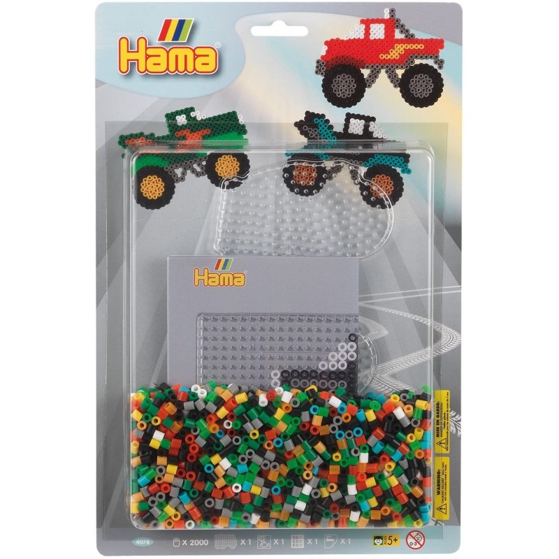 Hama - Perles - 4078 - Taille Midi - Boîte 1100 perles et plaque camion