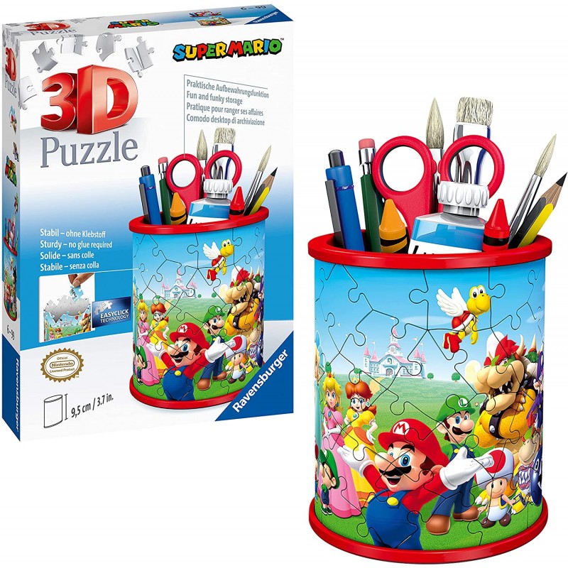 Ravensburger - Puzzle 3D Pot à crayons - Super Mario