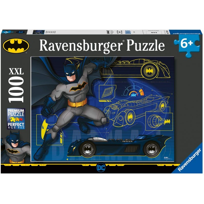 Ravensburger - Puzzle 100 pièces XXL - La Batmobile - Batman