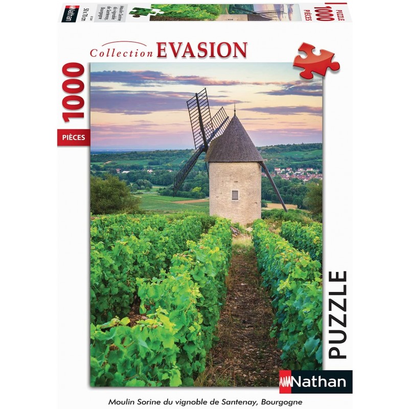 Nathan - Puzzle 1000 pièces - Moulin Sorine du vignoble de Santenay, Bourgogne