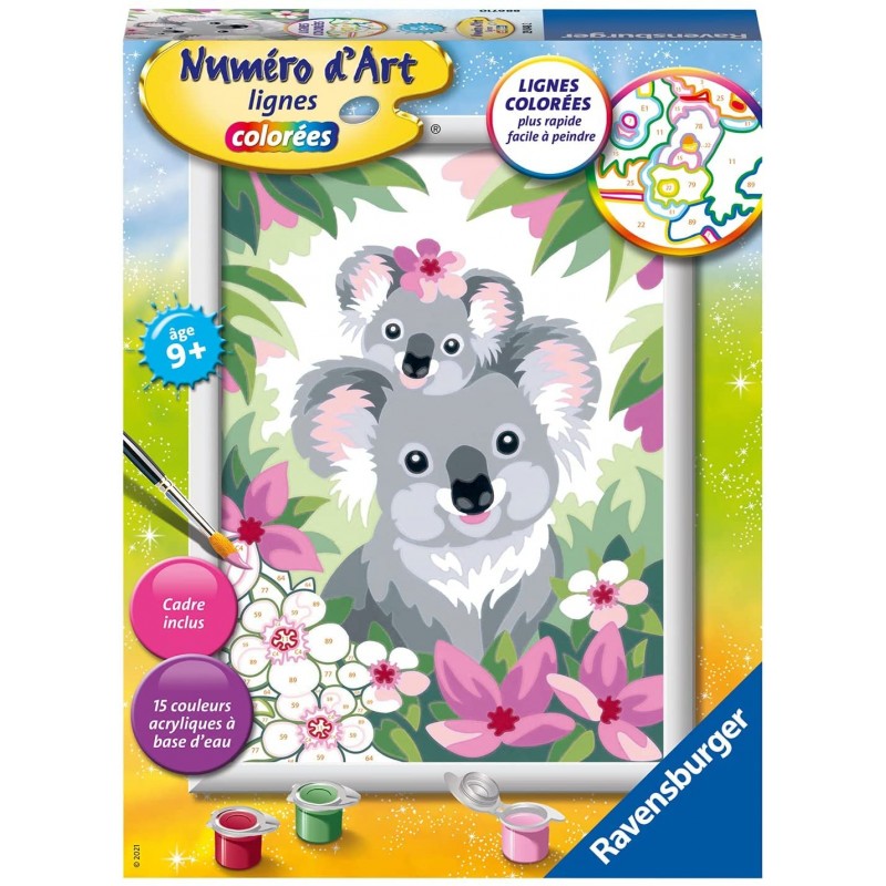 Ravensburger - Numéro d'art - 18x24cm - Maman koala et son bébé