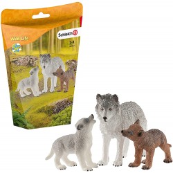 Schleich - 42472 - Wild Life - Maman loup avec louveteaux