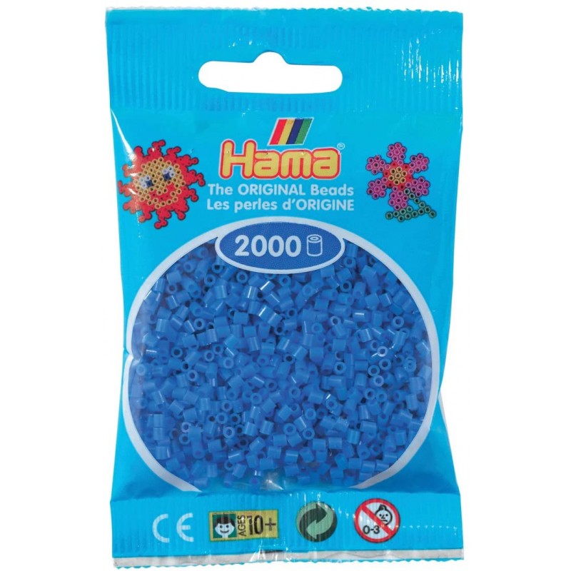 Hama - Perles - 501-09 - Taille Mini - Sachet 2000 perles bleu