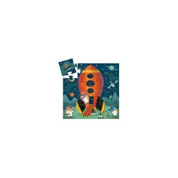 Djeco - DJ07271 - Puzzles silhouettes 16 pièces - Navette spatiale