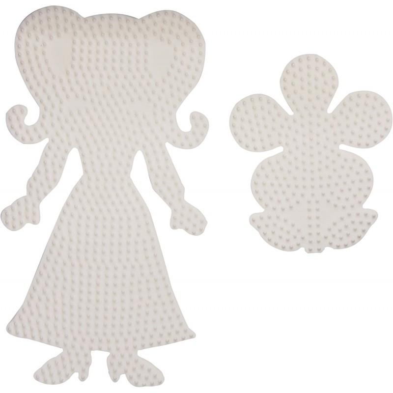 Hama - Perles - 4456 - Taille Midi - Sachet de 2 plaques adolescente et fleur