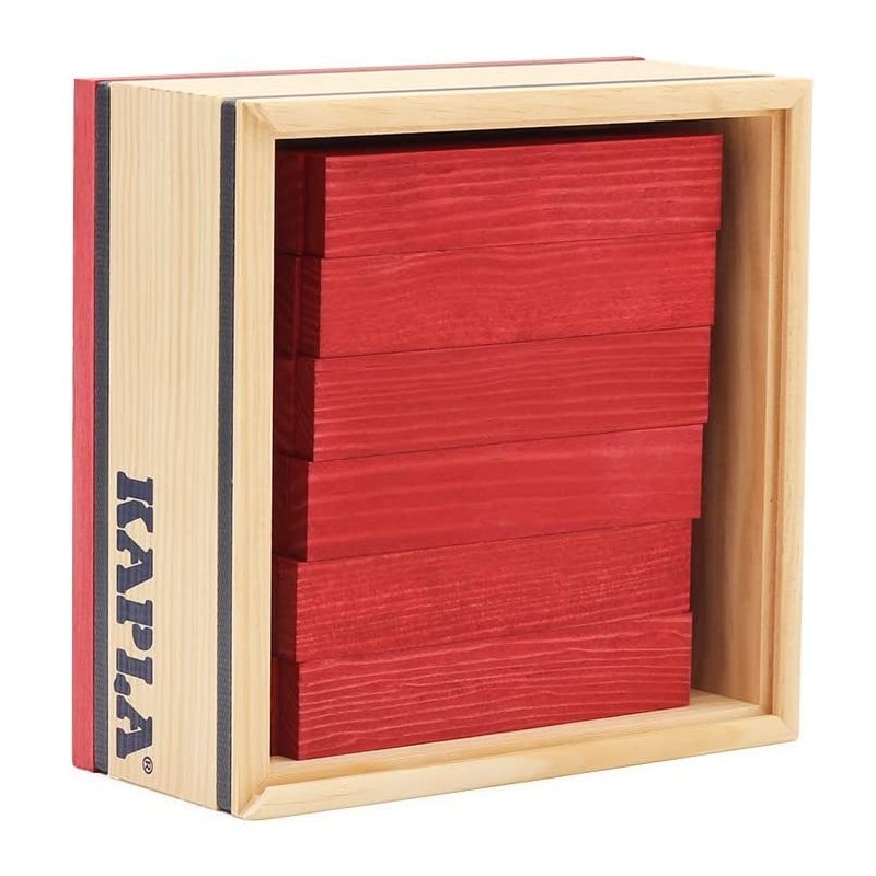 Kapla - Jeu de construction en bois - Coffret de 40 Planchettes - Rouge