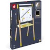 Janod - Tableau double face en bois - Gris et jaune