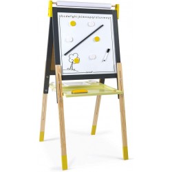 Janod - Tableau double face en bois - Gris et jaune