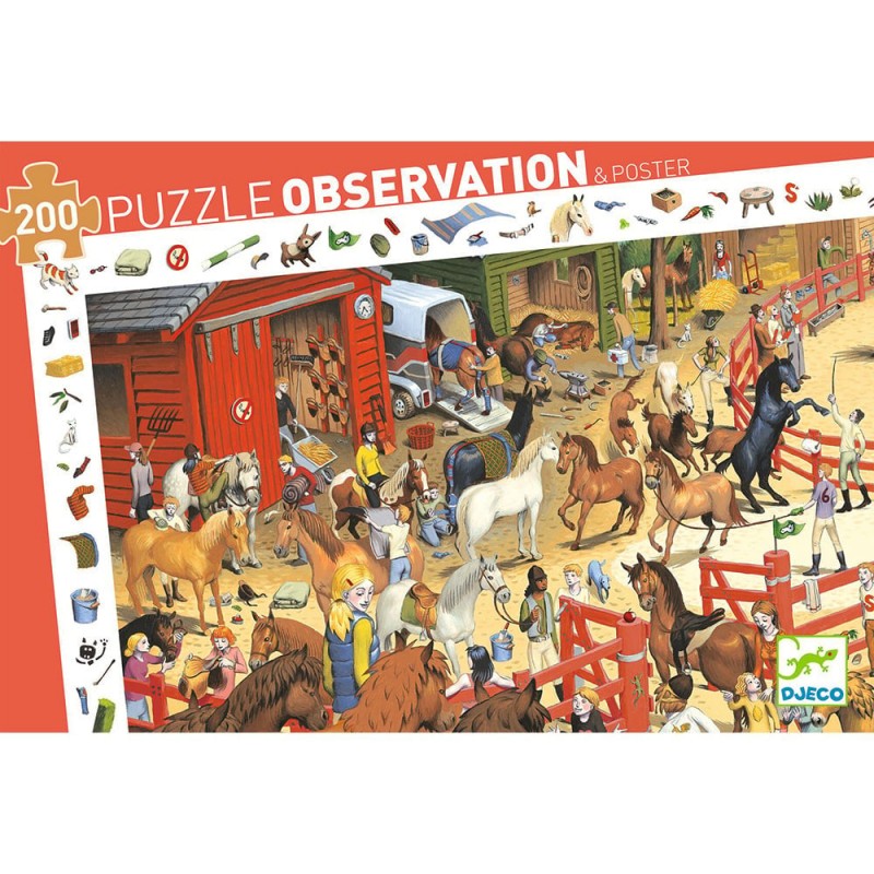 Djeco - DJ07454 - Puzzles 200 pièces observation - Equitation