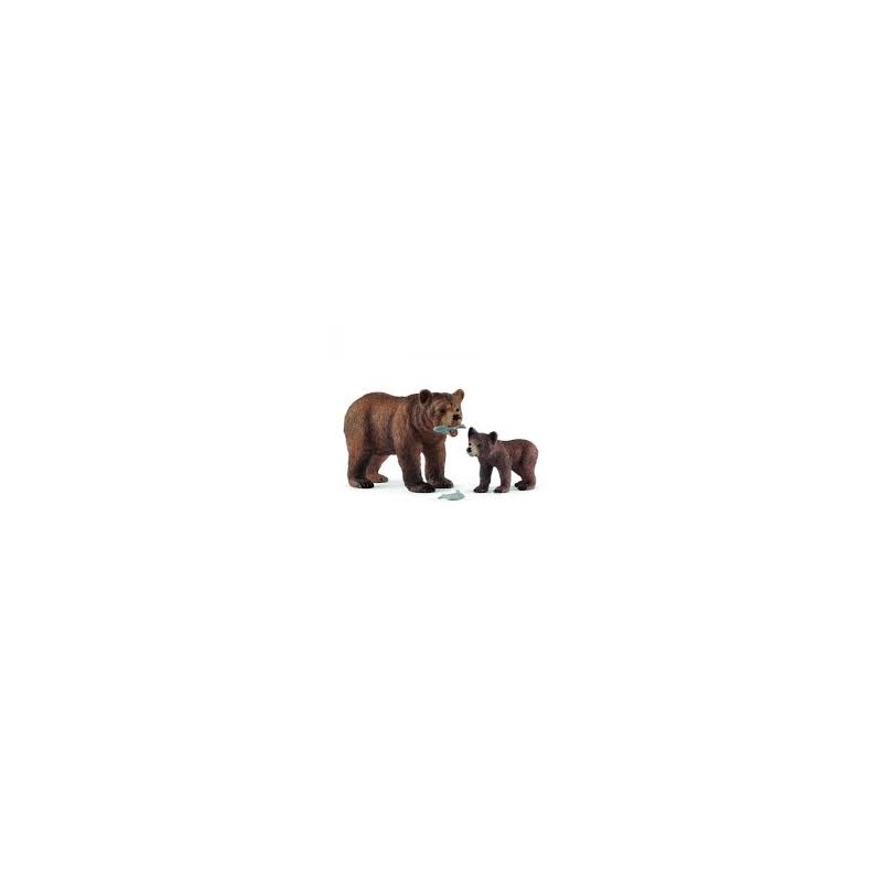 Schleich - 42473 - Wild Life - Maman grizzly avec ourson