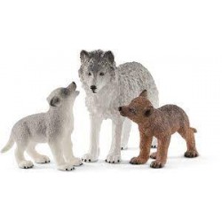 Schleich - 42472 - Blister - Maman loup avec ses louveteaux