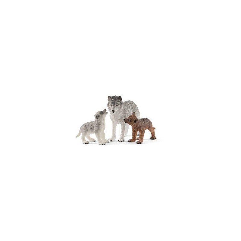 Schleich - 42472 - Blister - Maman loup avec ses louveteaux