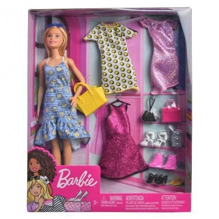 Mattel - Barbie Robe Printanière Et Chaussures Rose à Prix Carrefour