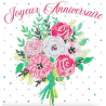 OZ - Loisirs créatifs - Crystal Art - Kit carte broderie diamant 18x18cm Anniversaire bouquet