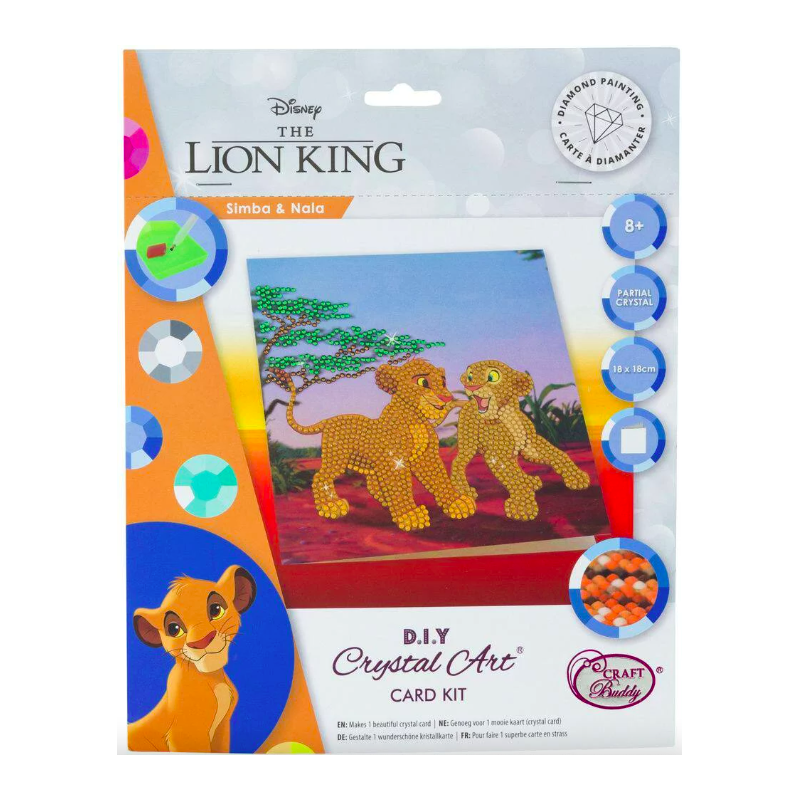 OZ - Loisirs créatifs - Disney - Le Roi Lion carte à diamanter 18x18cm Crystal Art