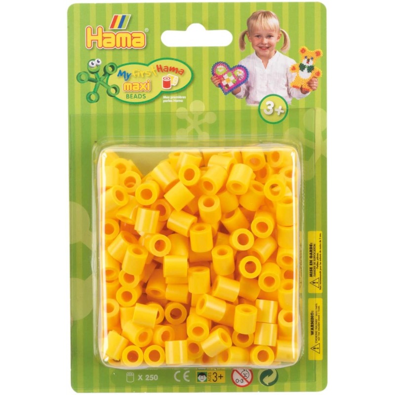 Hama - Perles - 8503 - Taille Maxi - blister de 250 perles Maxi Jaune