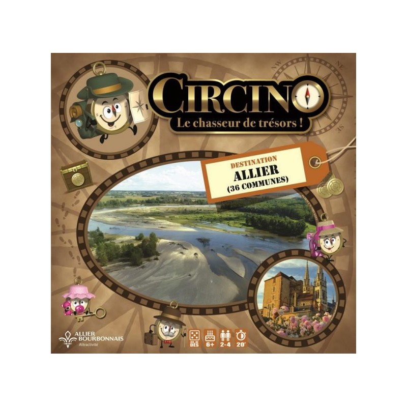 Creacom Games - Jeu de société - Circino le chasseur de trésor - Destination Allier