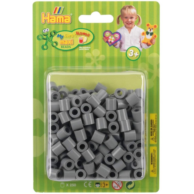 Hama - Perles - 8517 - Taille Maxi - blister de 250 perles Maxi Gris