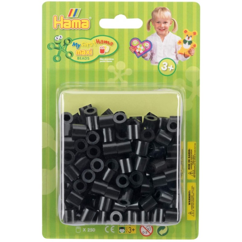 Hama - Perles - 8518 - Taille Maxi - blister de 250 perles Maxi Noir