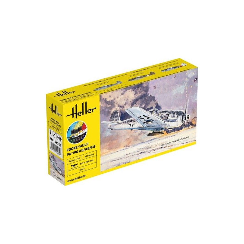 Heller - Maquette - Avion - Starter Kit - FW 190 A5/A8/F8