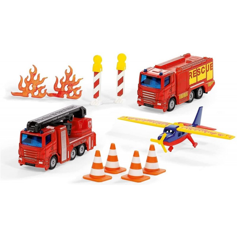 Siku - 6330 - Véhicule miniature - Coffret cadeau - Pompiers et accessoires