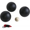 Partner - Jeu d'extérieur - Lot de 3 boules de pétanques noires mat