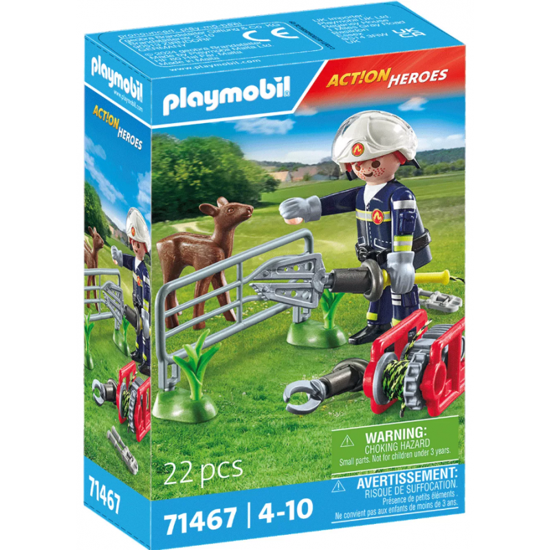 Playmobil - 71467 - Action Heroes - Pompier avec faon à sauver