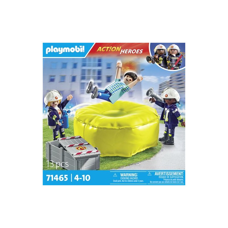 Playmobil - 71465 - Action Heroes - Pompiers avec coussin de sauvetage