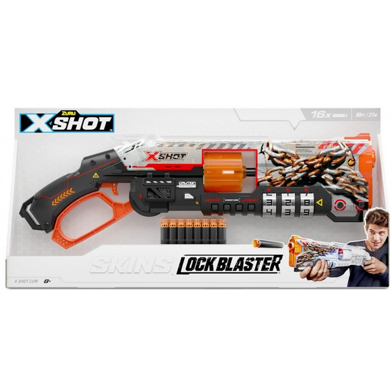 Xshot - Blaster à flechette avec 8 cartouches - Lock Gun