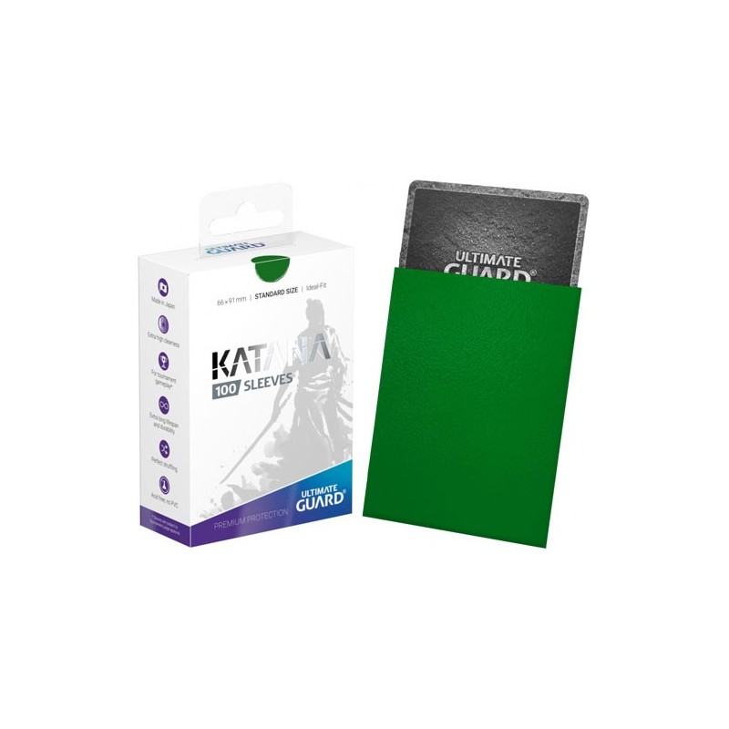 Ultimate Guard - Sleeves - Pack de 100 pochettes Katana taille standard - Vert