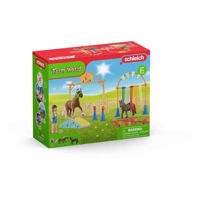 Schleich - 42481 - Farm World - Entraînement d'agility pour poney