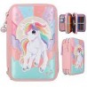 Depesche - Ylvi - Trousse pleine avec 3 compartiments Rainbow Licorne