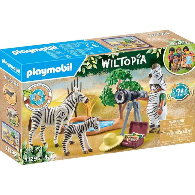 Playmobil - 71295 - Wiltopia - Photographe déguisé avec zèbres