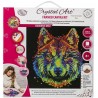 OZ - Loisirs créatifs - Crystal Art - Kit tableau broderie diamant 30x30cm - Loup multicolore