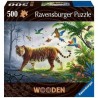 Ravensburger - Puzzle en bois - Rectangulaire - 500 pièces - Tigre de la jungle