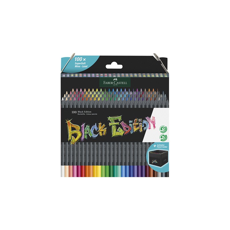 Faber-Castell - Beaux arts - Coffret Black Edition de 100 crayons de couleurs