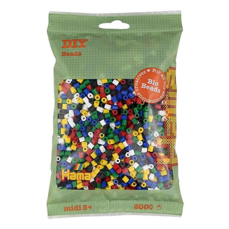 Hama - 191-198 - Perles à repasser - Midi sachet 3000 perles BIO mix 6 couleurs