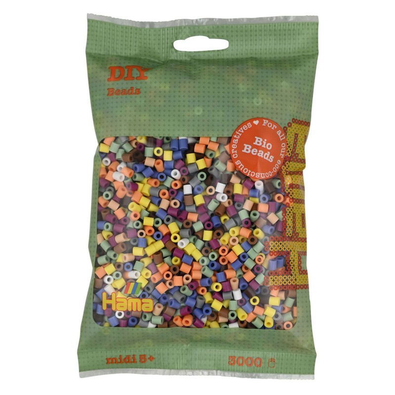 Hama - 191-197 - Perles à repasser - Midi sachet 3000 perles BIO mix 10 couleurs