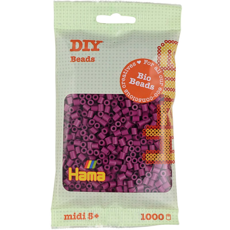 Hama - 190-082 - Perles à repasser - Midi sachet 1000 perles BIO prune