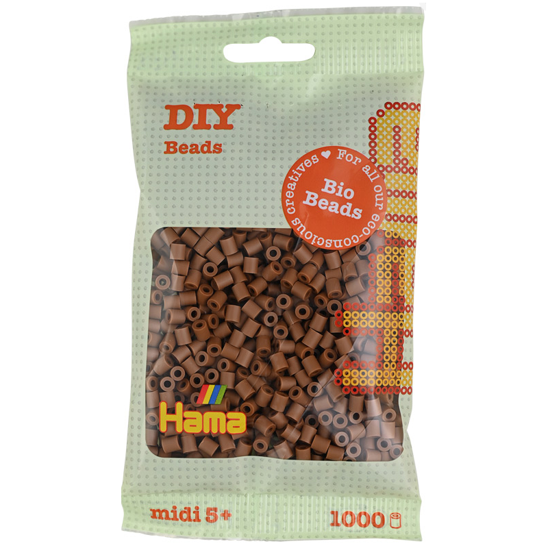 Hama - 190-076 - Perles à repasser - Midi sachet 1000 perles BIO marron glacé