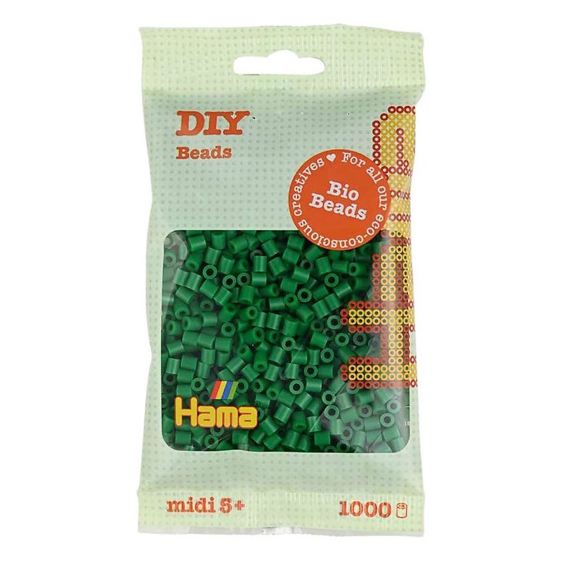 Hama - 190-010 - Perles à repasser - Midi sachet 1000 perles BIO vert