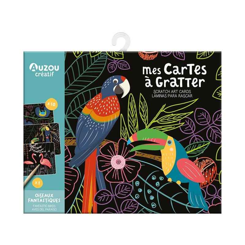 Auzou - Ma pochette d'artiste - mes cartes à gratter - oiseaux fantastiques ne