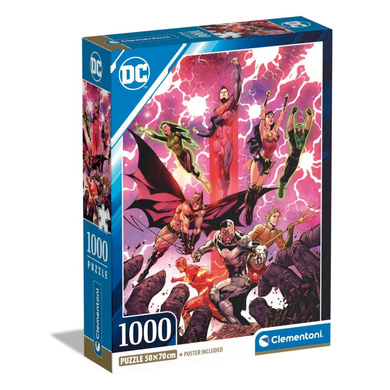 Clementoni - Compact Puzzle 1000 pièces - DC Comics, Justice League