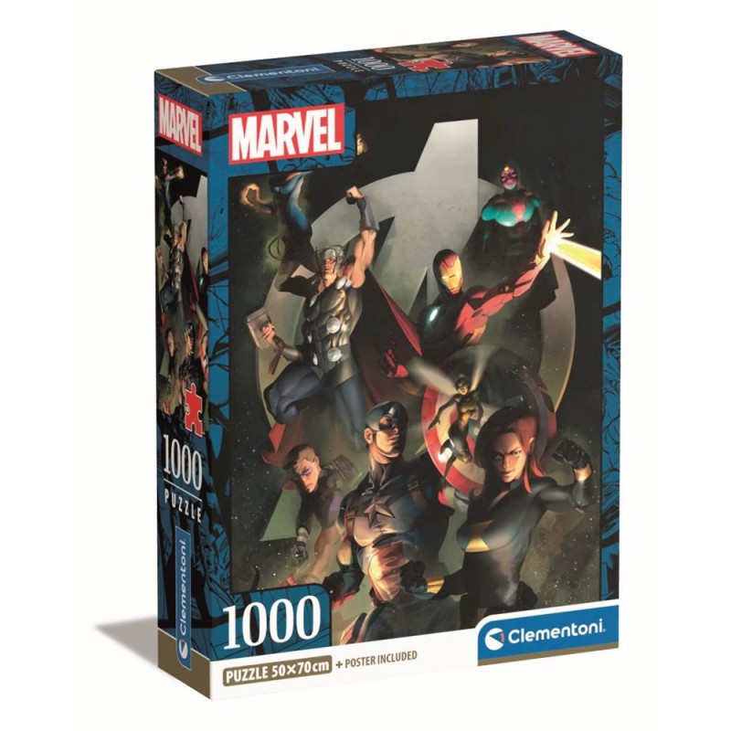 Clementoni - Compact Puzzle 1000 pièces - Marvel, Les Avengers