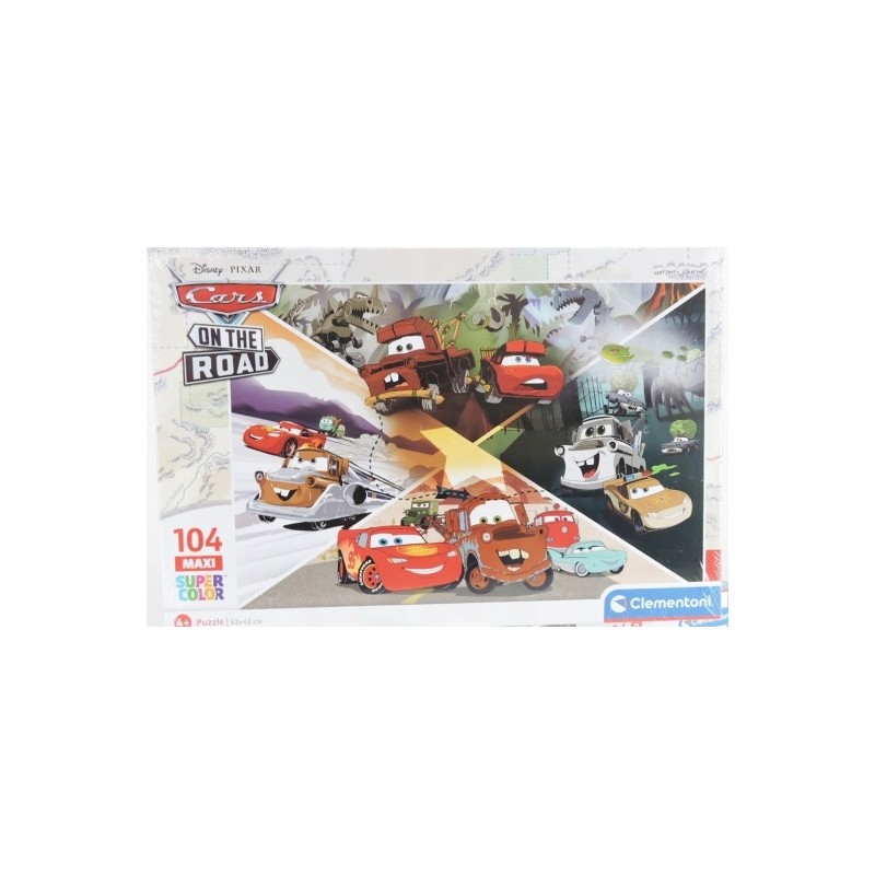 Clementoni - Puzzle 104 pièces Maxi - Cars on the road