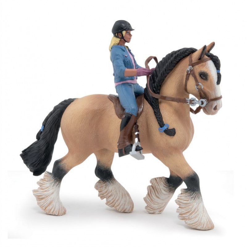 Papo - Figurine - 51572 - Chevaux, poulains et poneys - Tinker et sa jeune cavalière