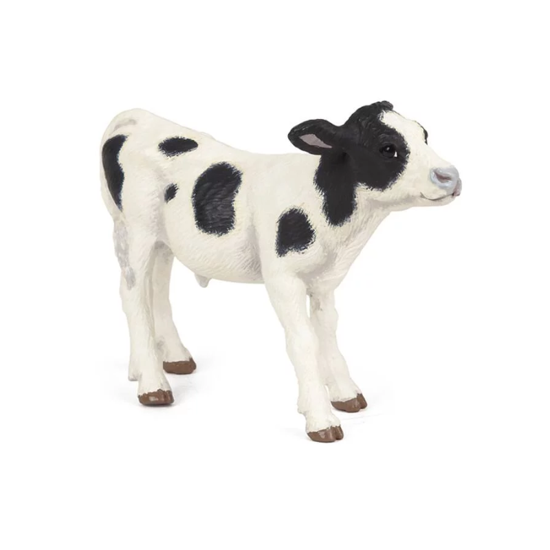 Papo - Figurine - 51149 - La vie à la ferme - Veau noir et blanc