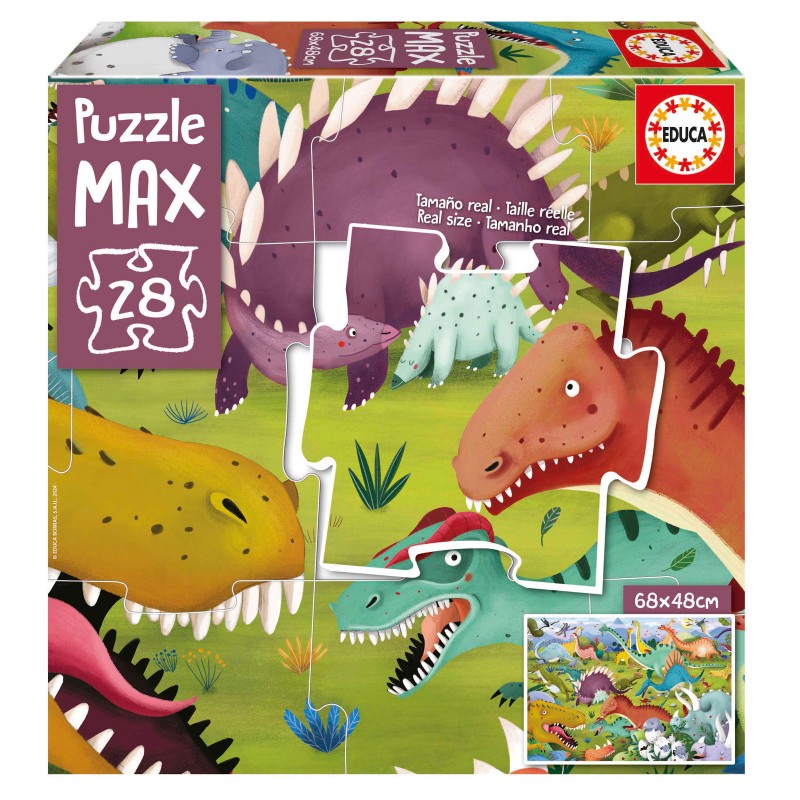 Educa - Puzzle 28 pièces - Dinosaurios puzzle max