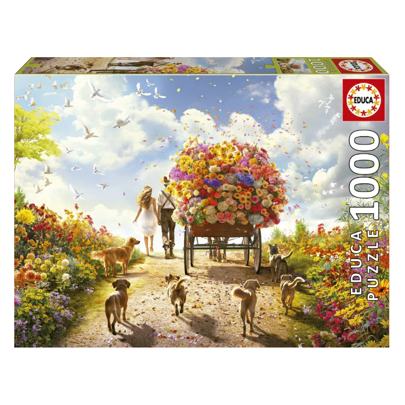 Educa - Puzzle 1000 pièces - Chariot de fleurs