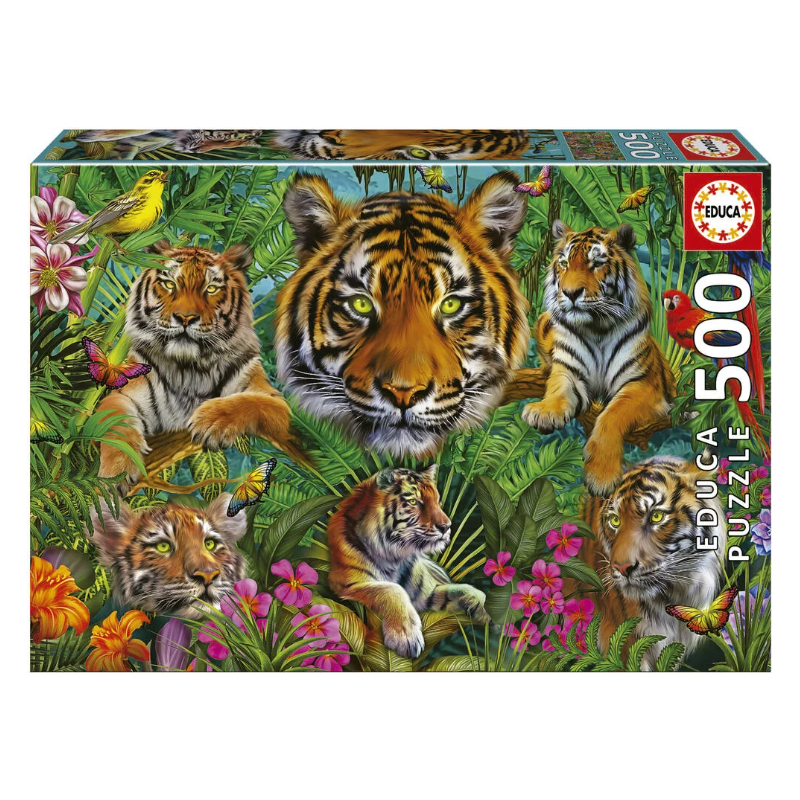 Educa - Puzzle 500 pièces - Jungle des tigres